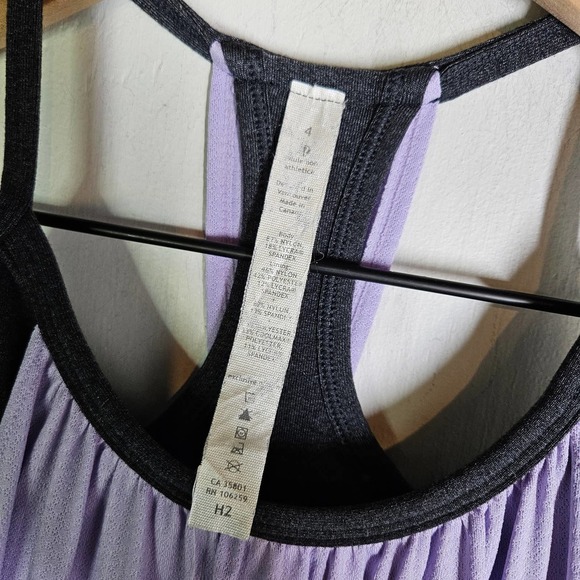 Lululemon No Limit Tank Top 4 Classic Sport Grey Lolo Purple Layered‎ - Picture 3 of 8